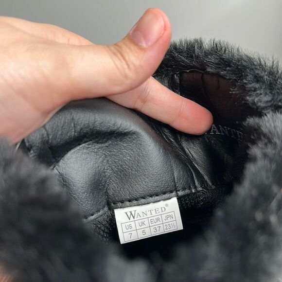 Wanted Faux Leather Fur Lined Winter Black Boots Size 7 New - Picture 7 of 9